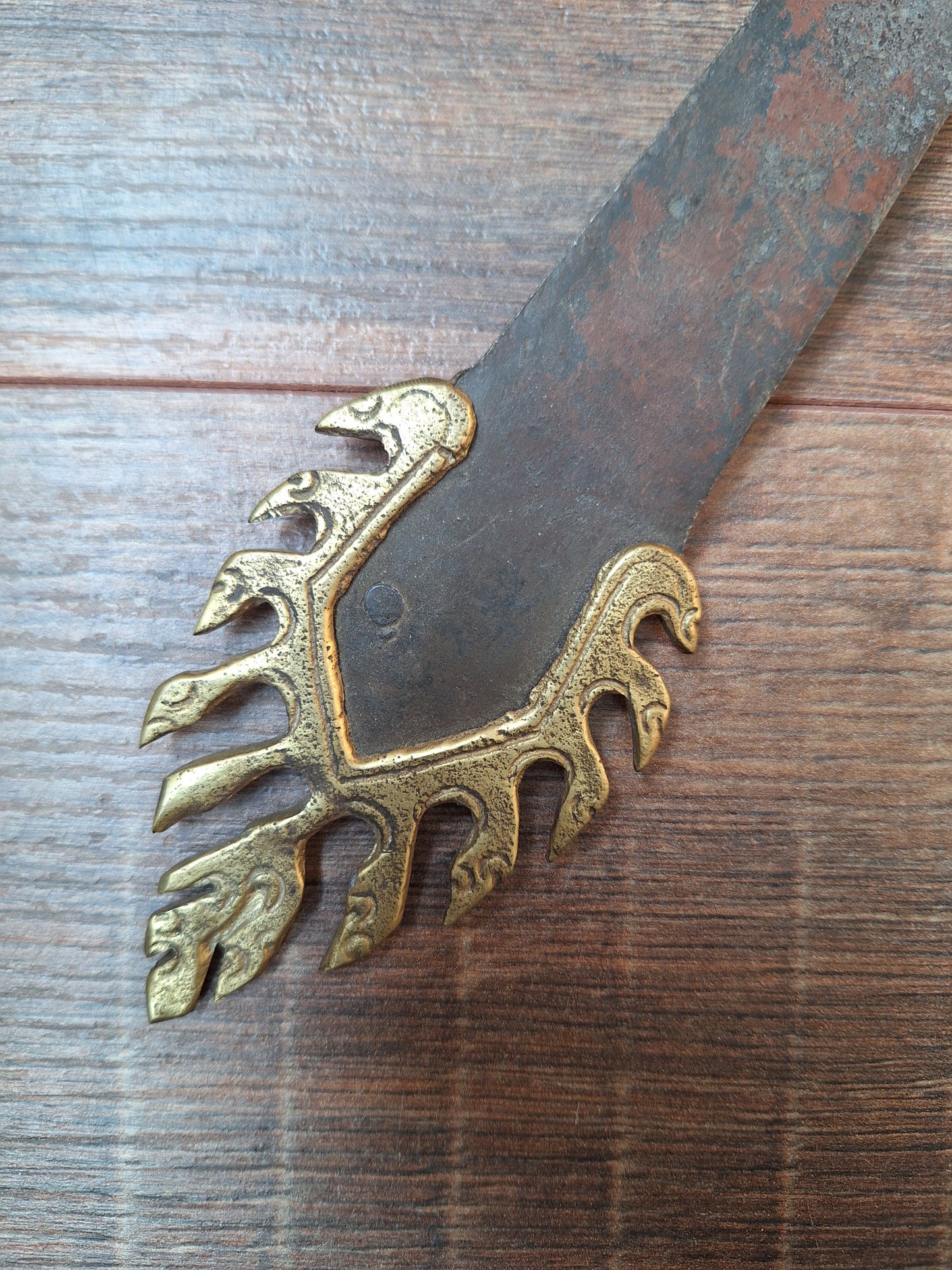 Vintage Tibetan iron and brass khadga #1
