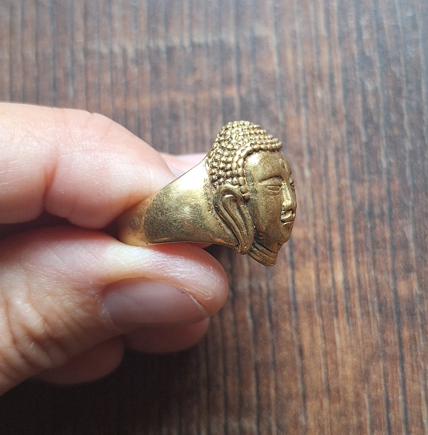 Brass ring Buddha