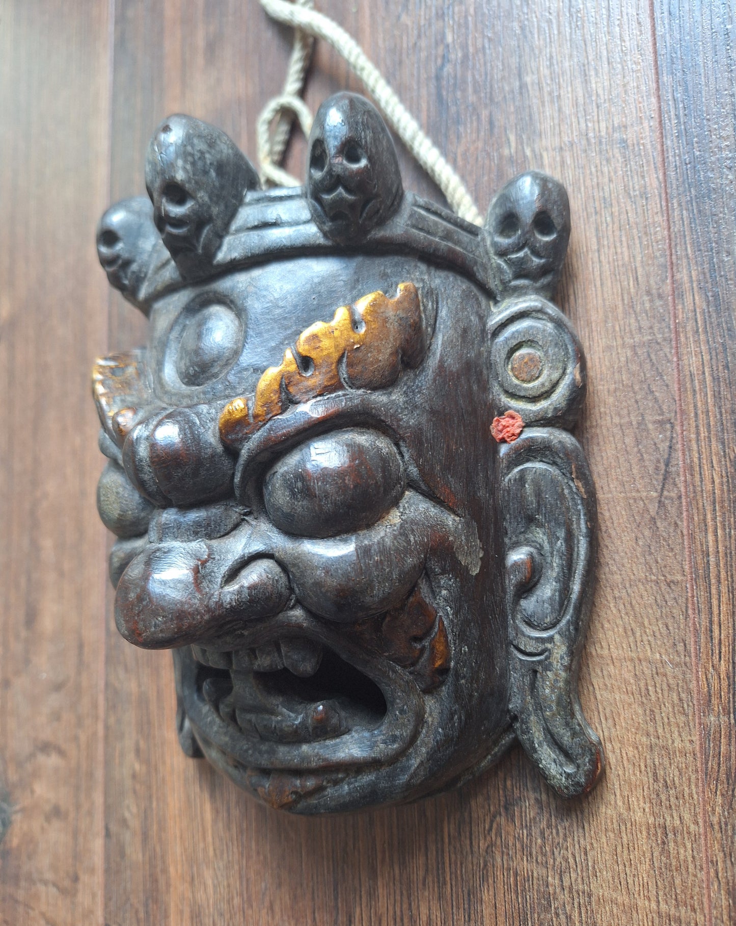 Vintage wooden Mahakala mask #12