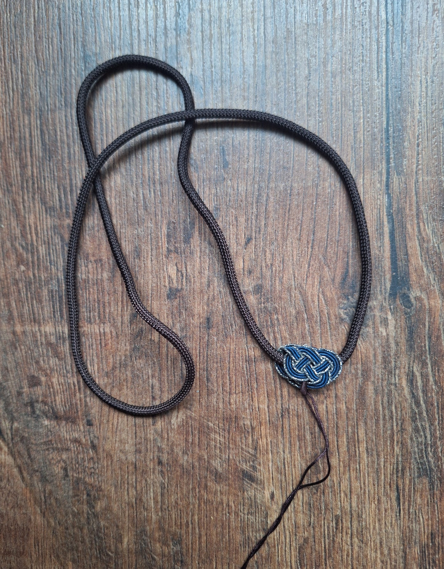 Amulet cord brown with endless knot