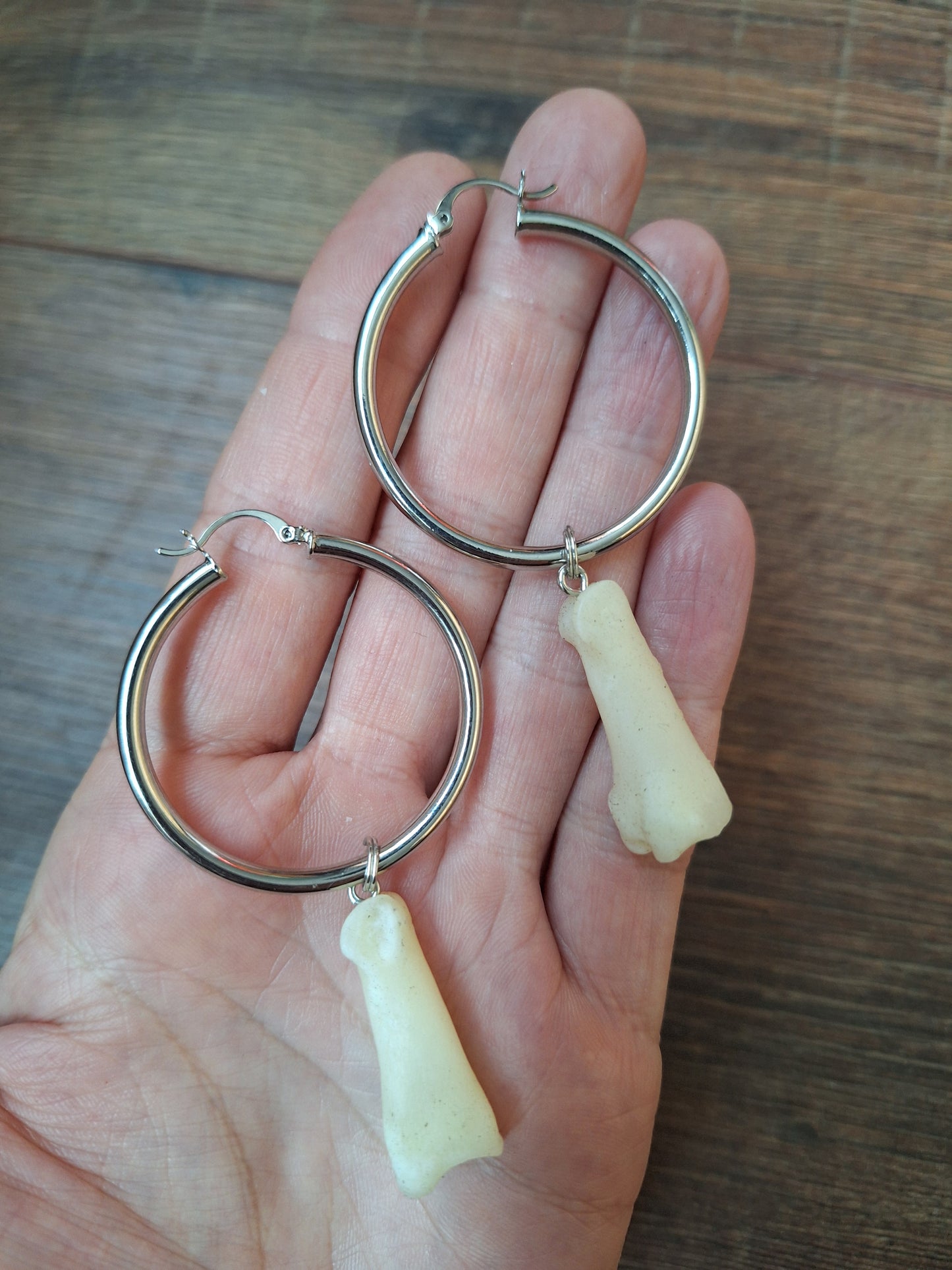 Roe deer foot bones amulet earrings