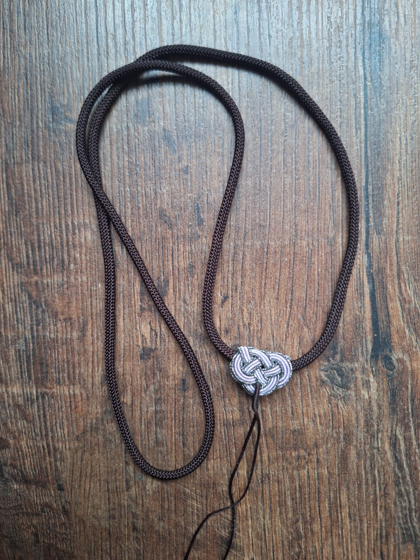 Amulet cord brown with endless knot