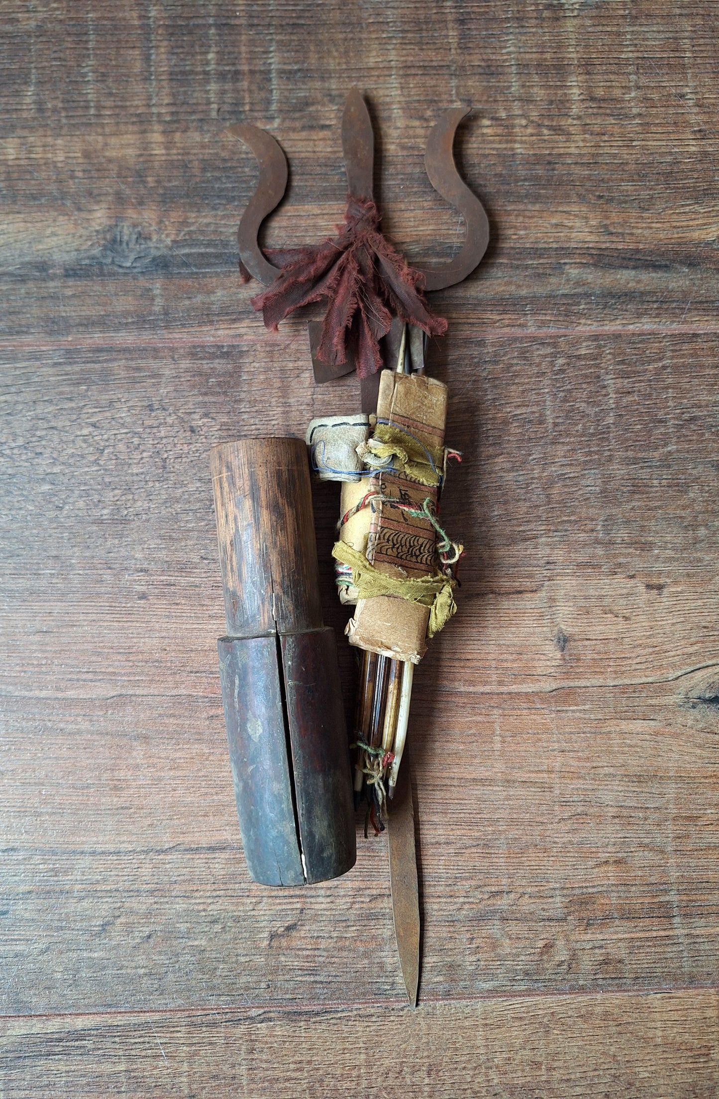 Old Nepalese shamanic trident set #4