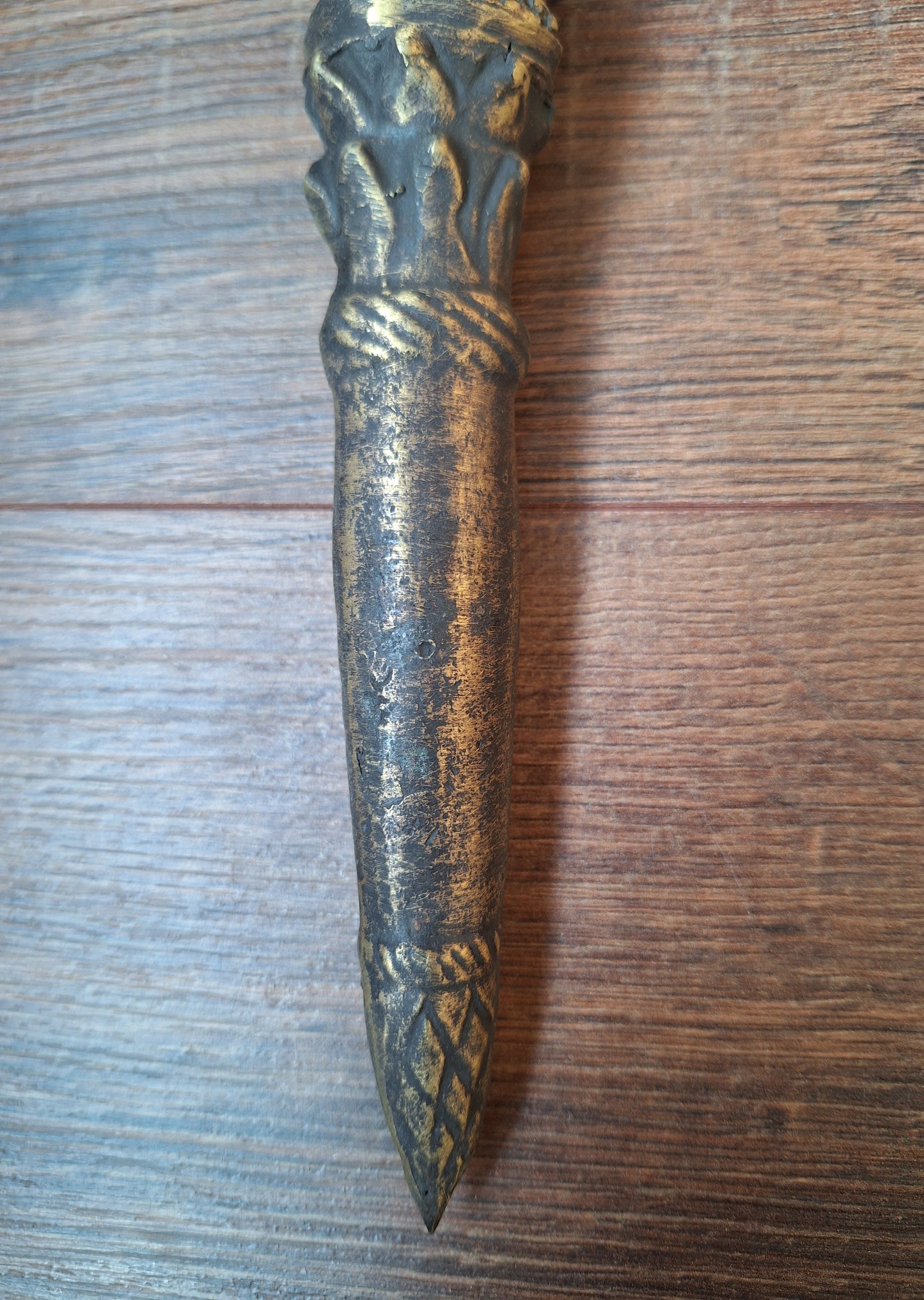 Vintage Thai buddhist ritual staff Vishnu on Garuda