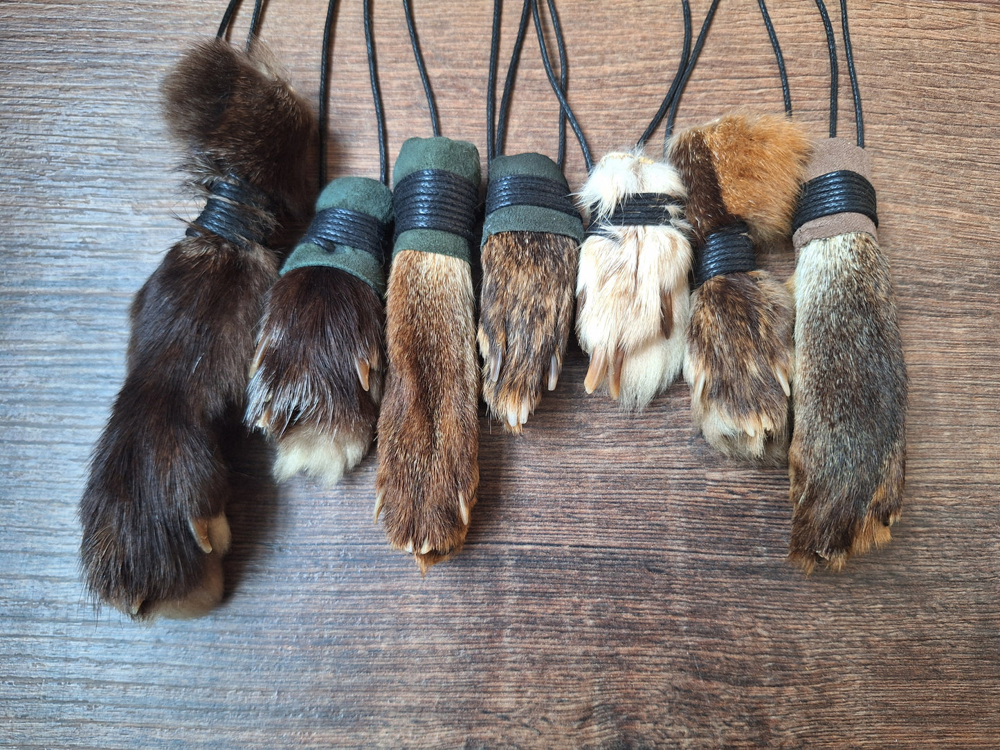 Fox paw amulet necklaces