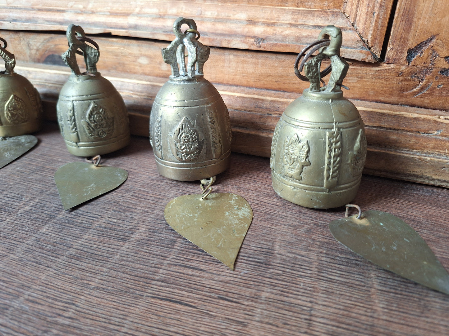 Vintage Thai Buddhist temple bells, set of 4
