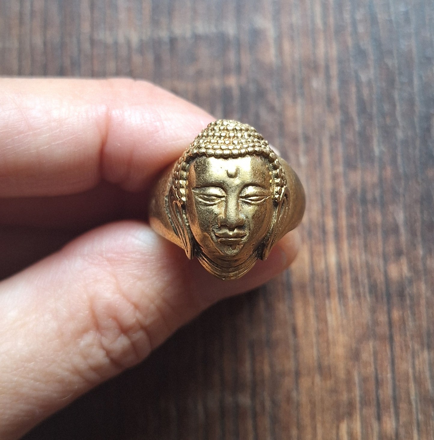 Brass ring Buddha