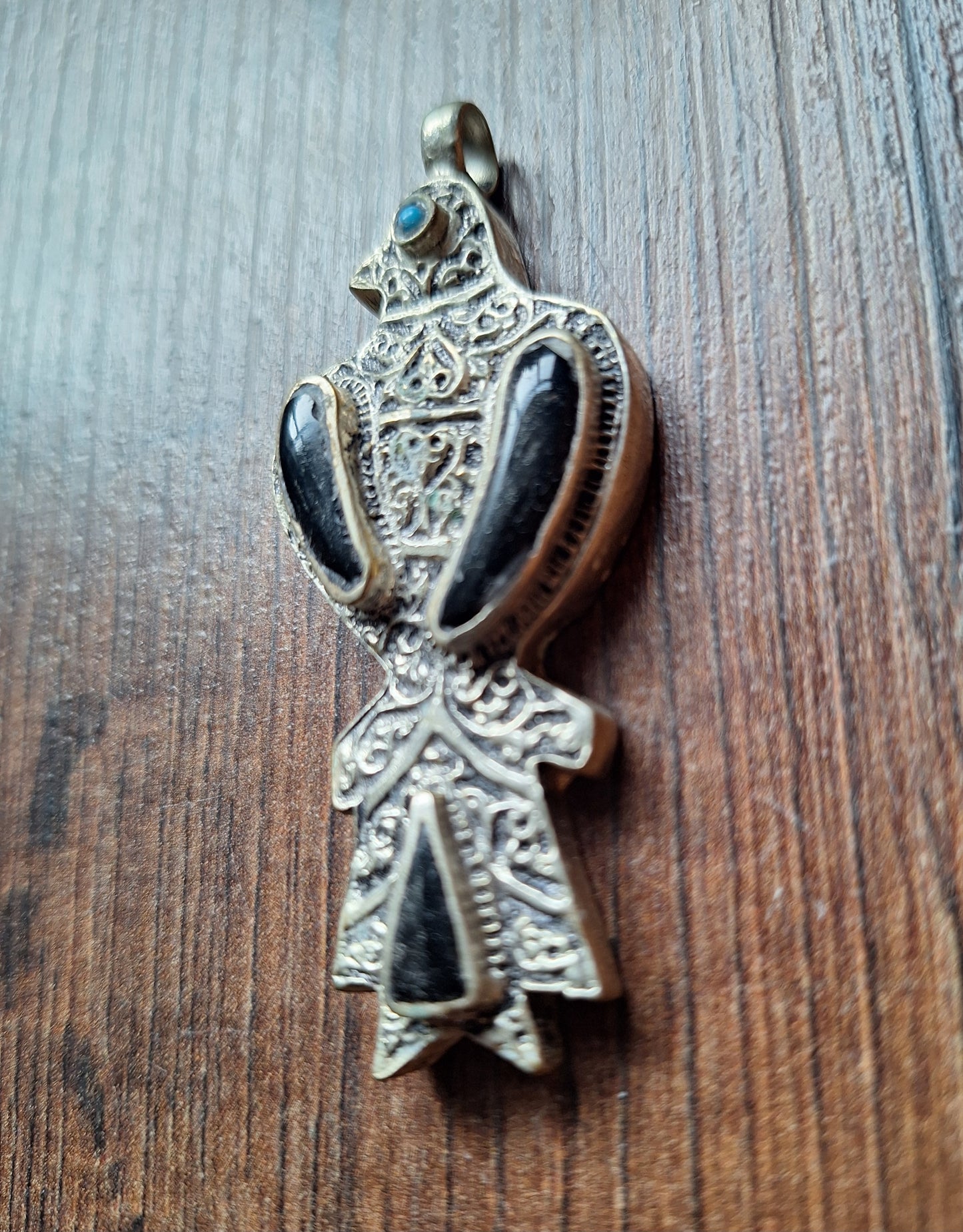 Vintage Kuchi tribal pendant Bird
