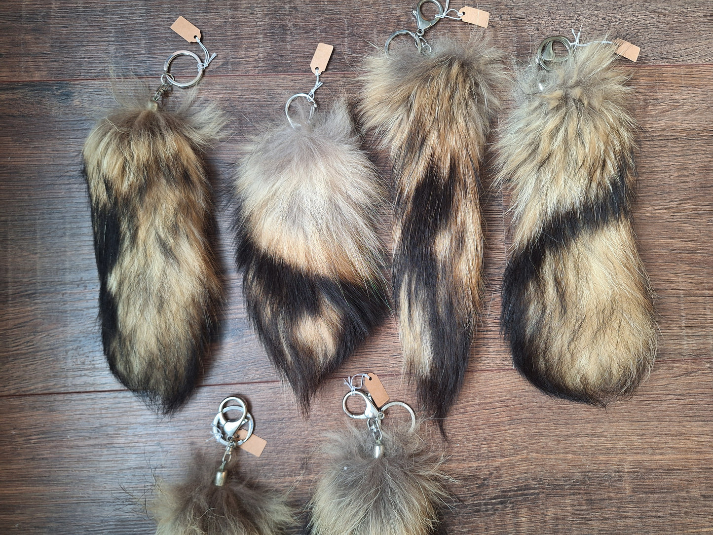 Fox tail tip keychains