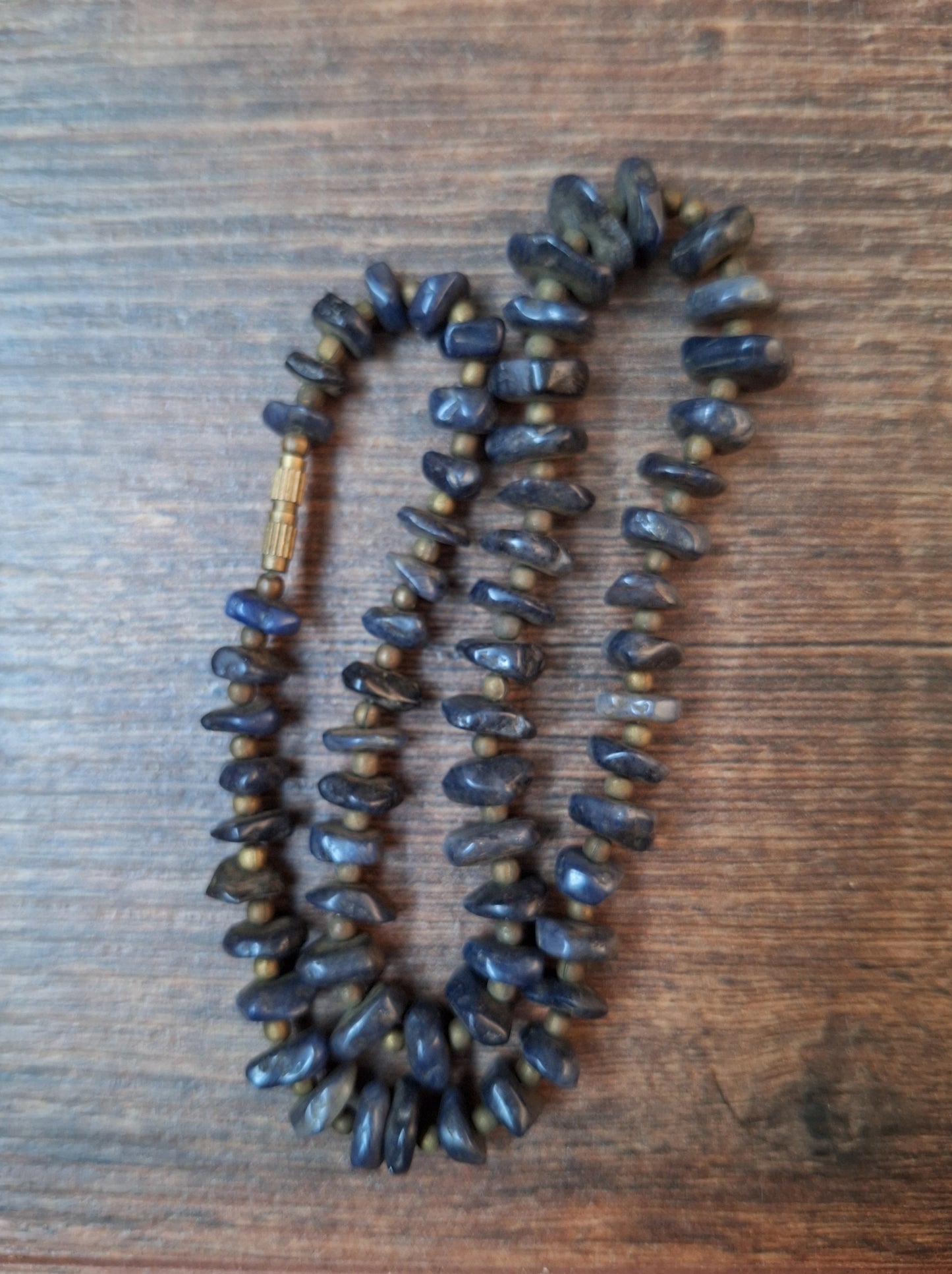 Vintage blue agate necklace