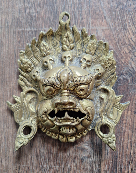 Vintage bronze Mahakala mask