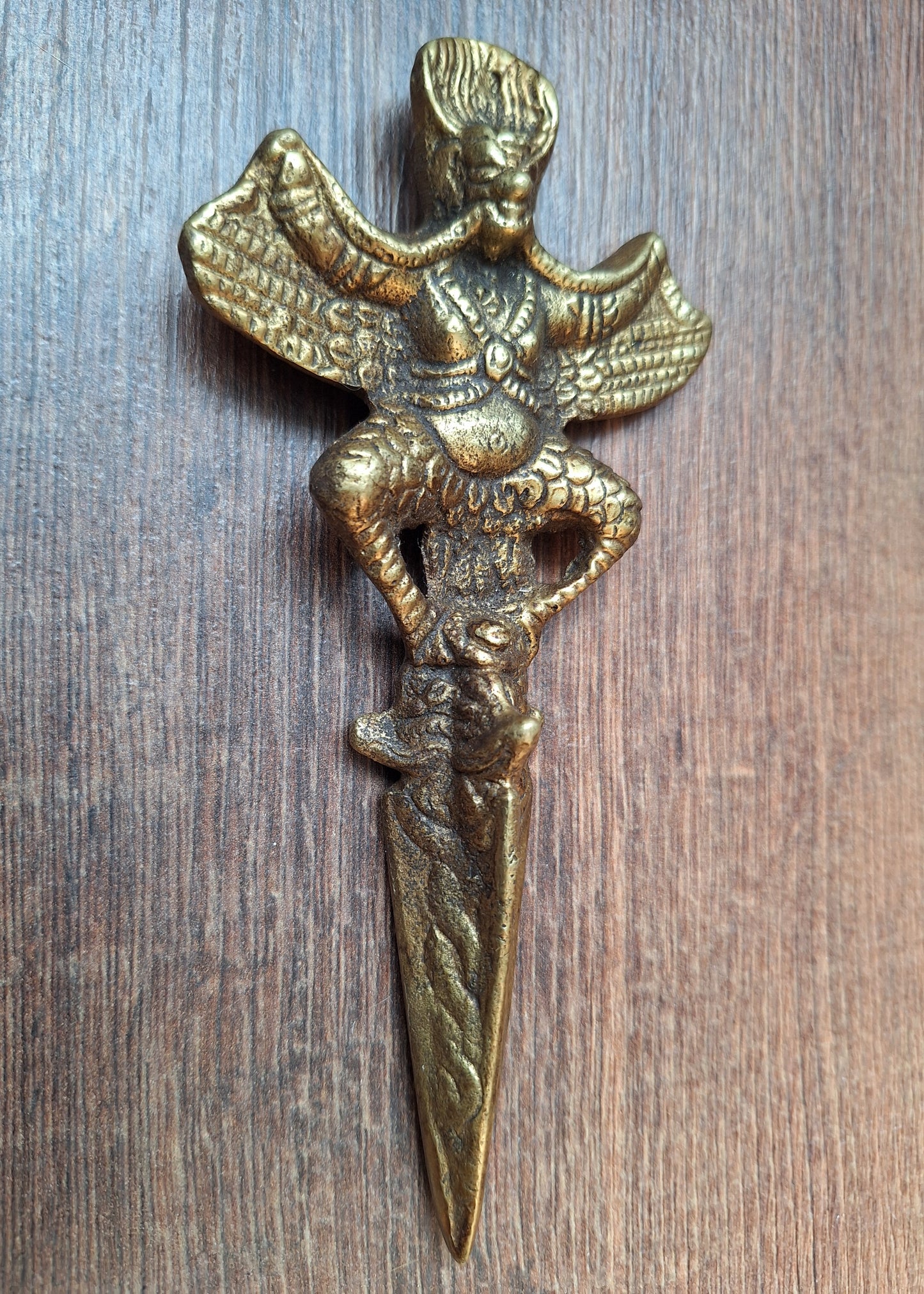 Vintage brass Garuda phurba #3
