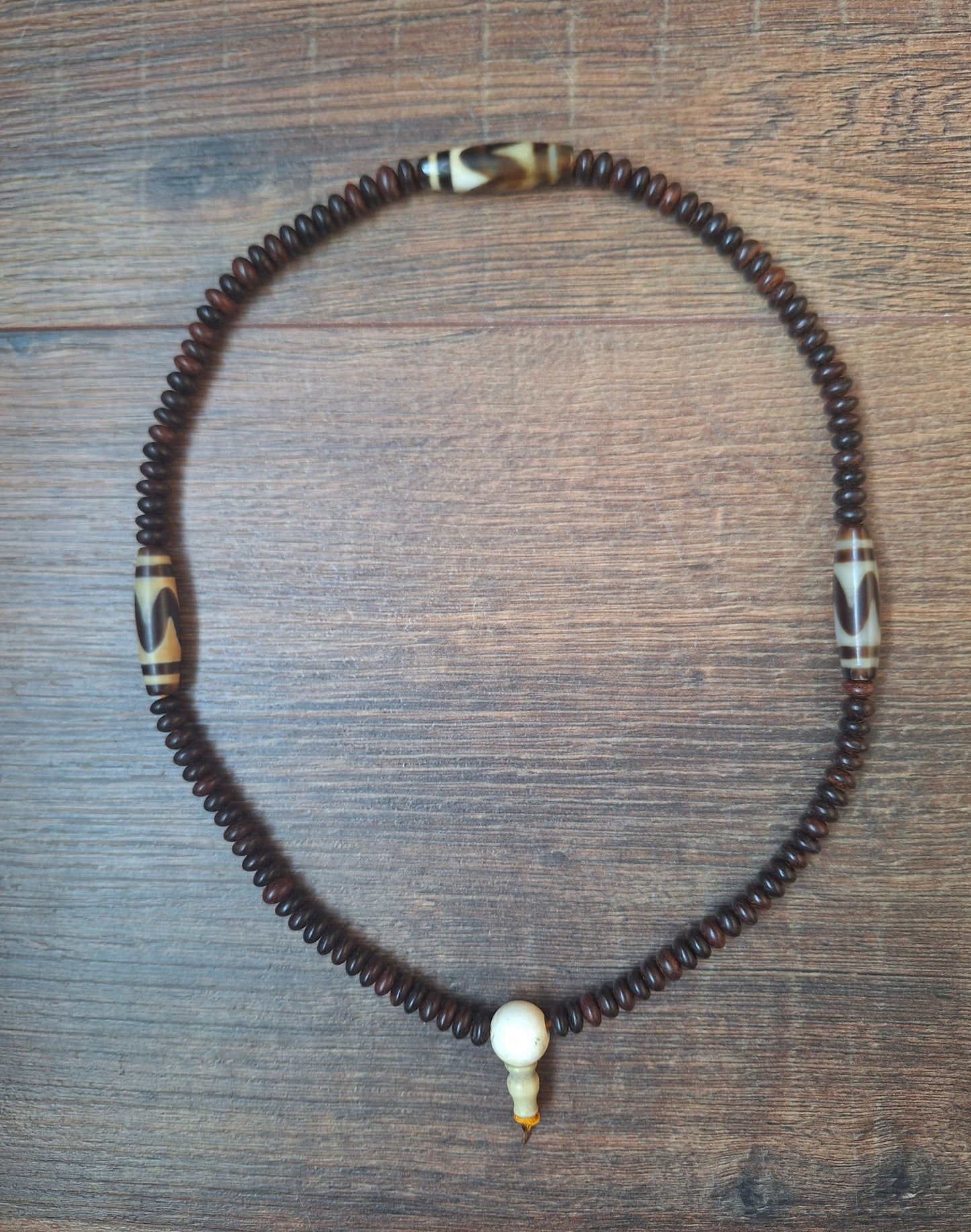 Dzi bead Wave mala necklace