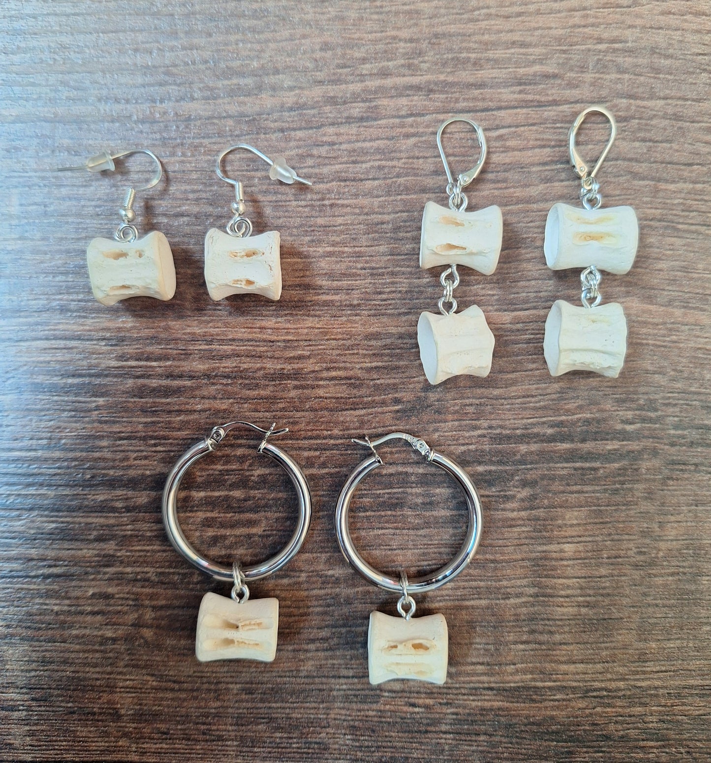 Shark vertebrae amulet earrings