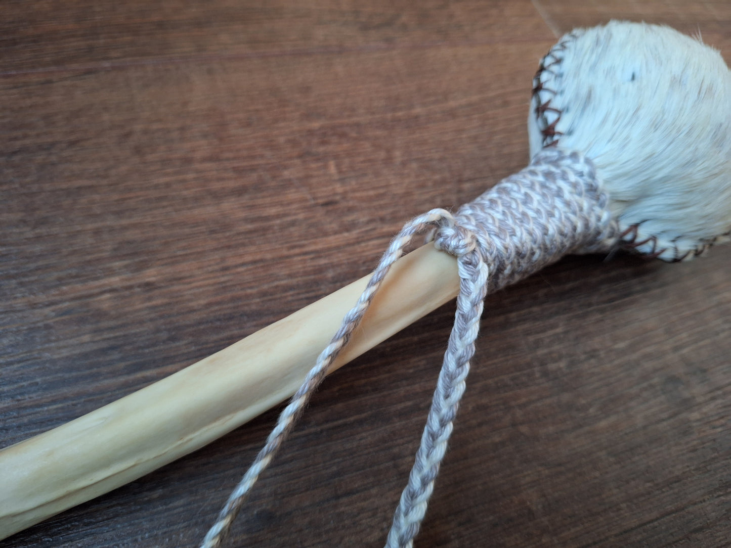 Horse hide and red deer leg bone rattle