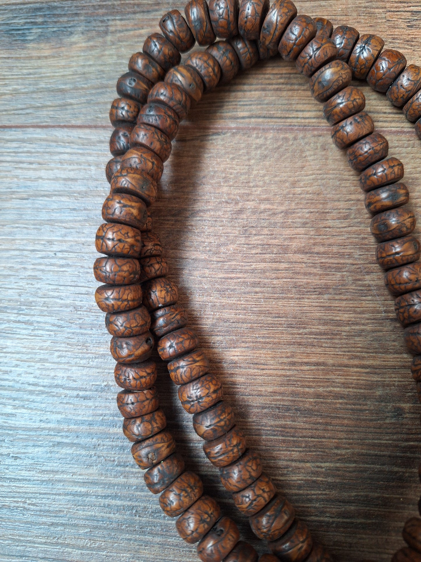 Vintage Nepalese polished rudraksha mala