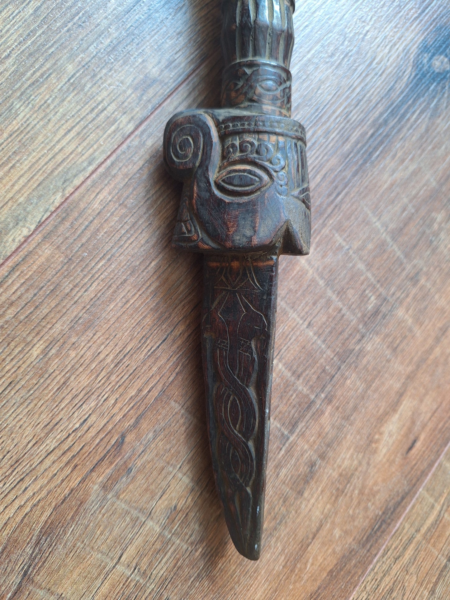 Vintage Nepalese dhyangro drum handle #2