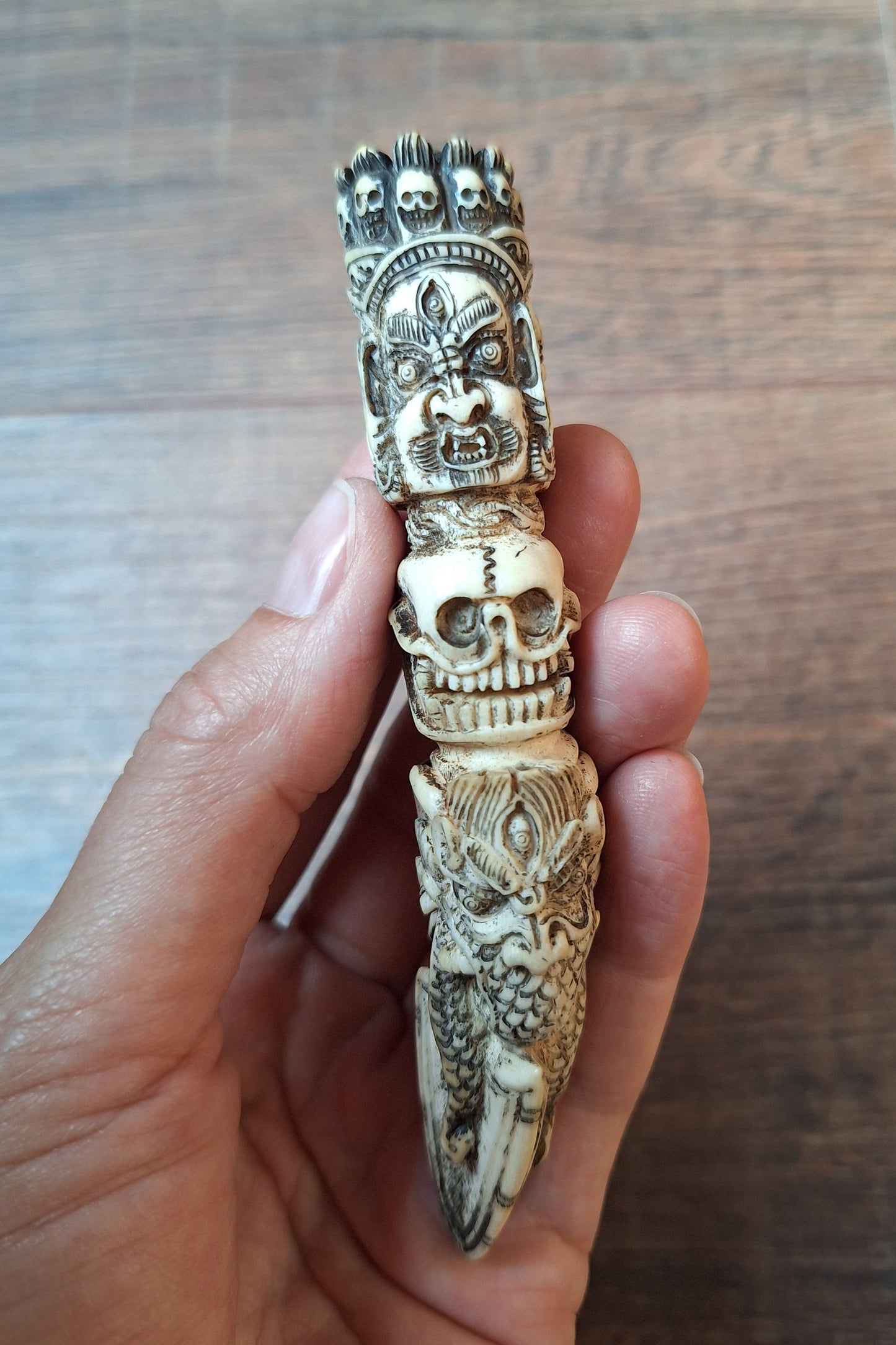 Vintage antler carved phurba