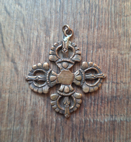 Red copper pendant Double Dorje