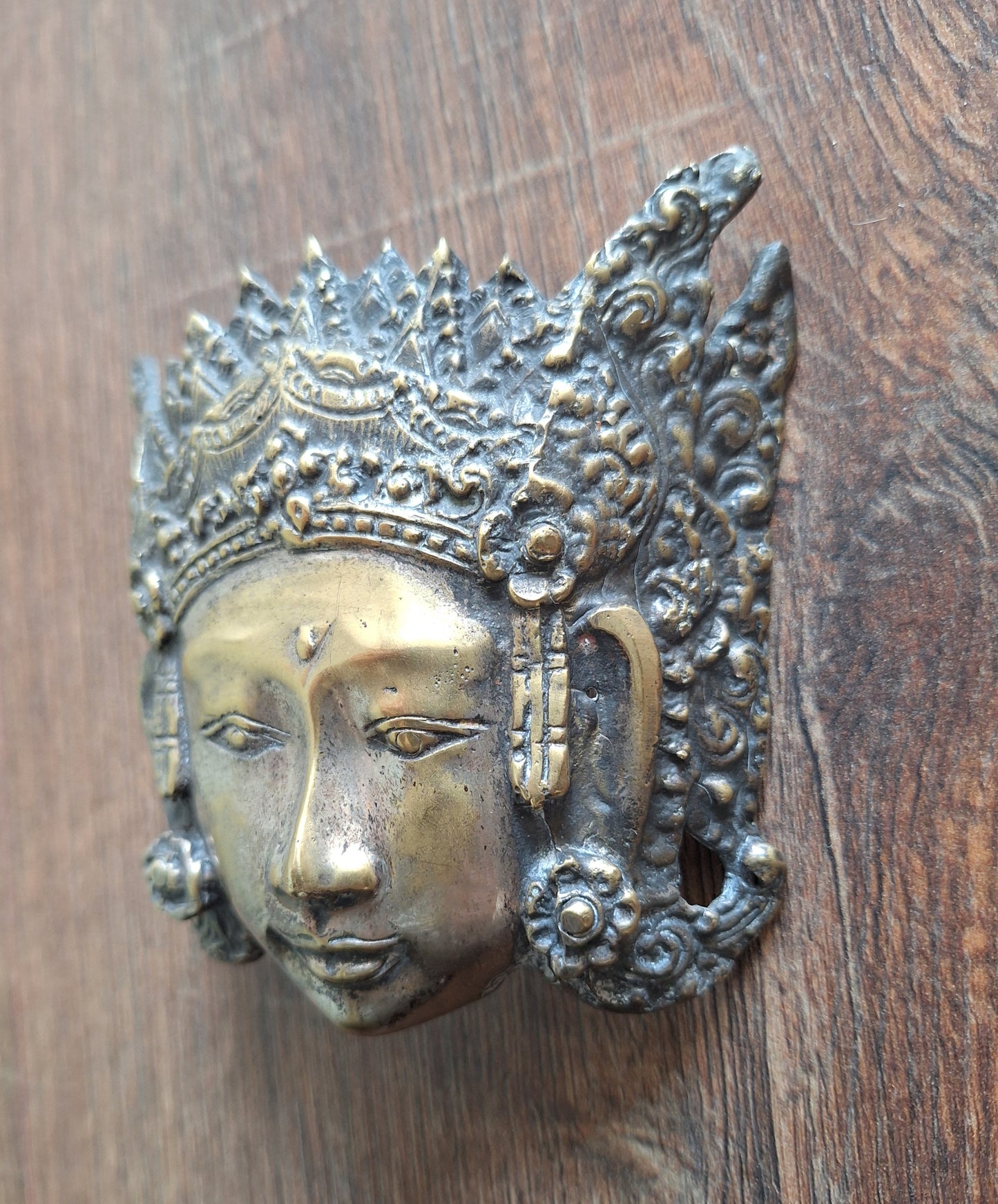 Vintage brass Tara mask