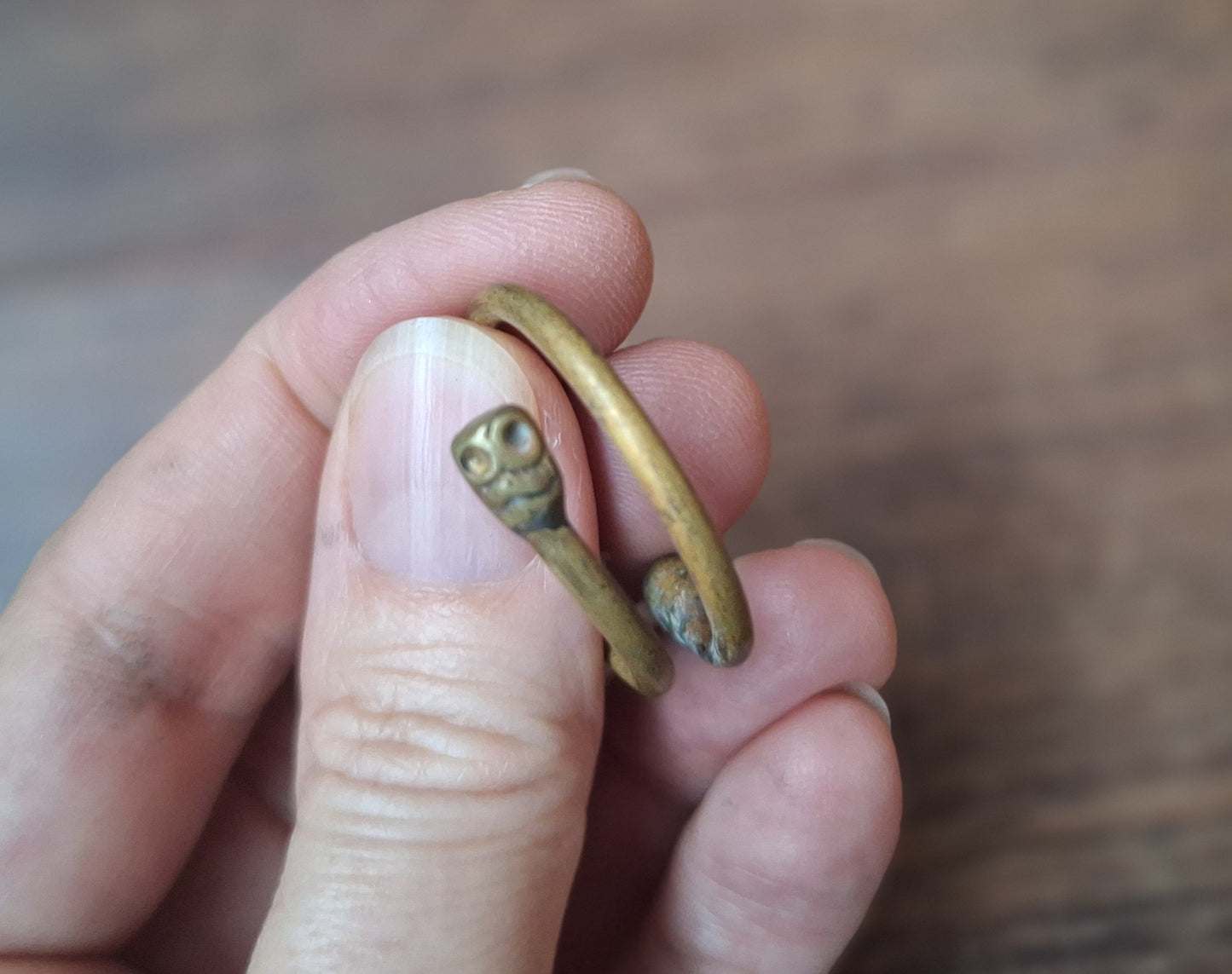 Vintage Nepalese brass Citipati ring