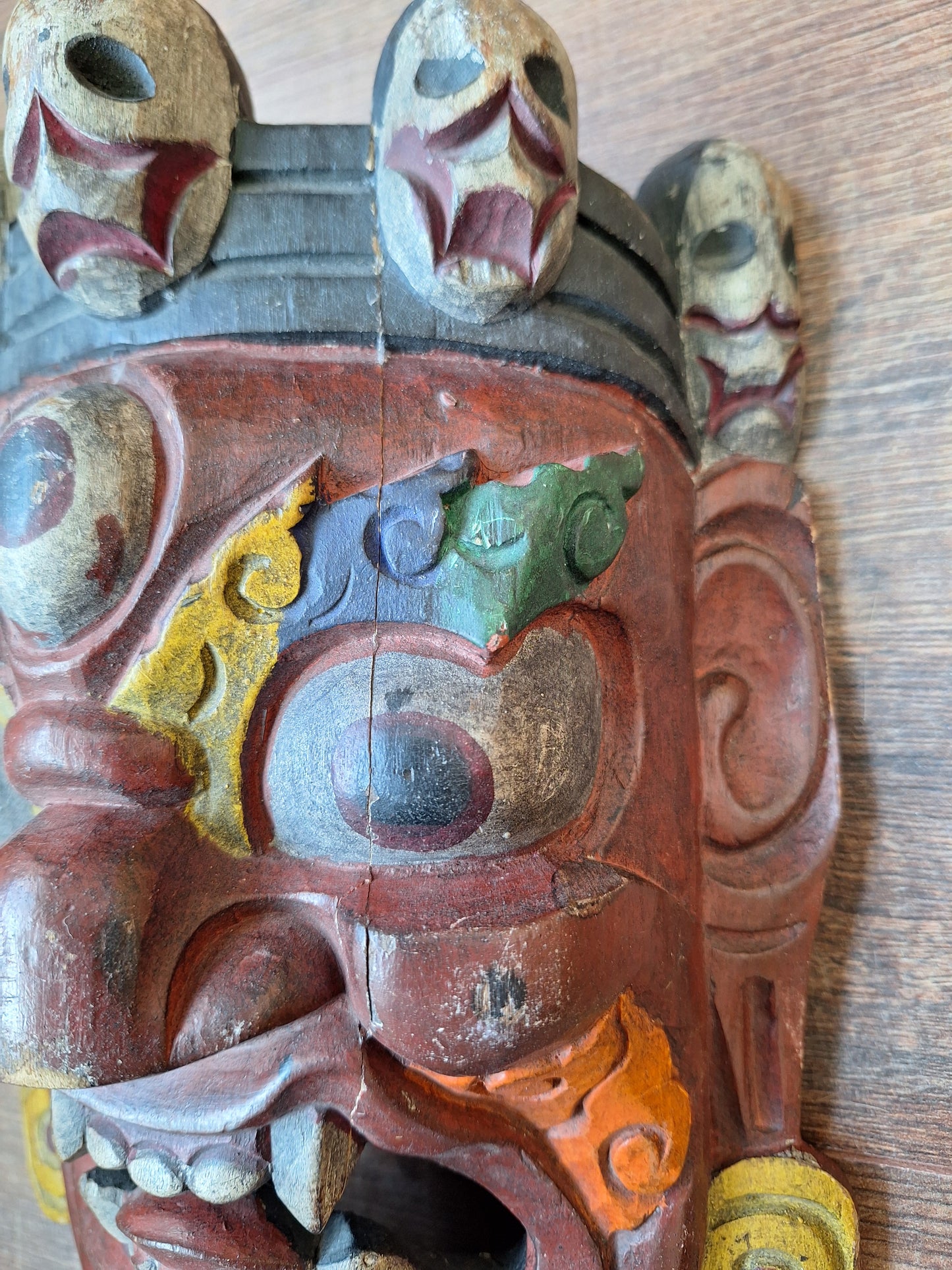 Vintage wooden Mahakala mask, B-quality