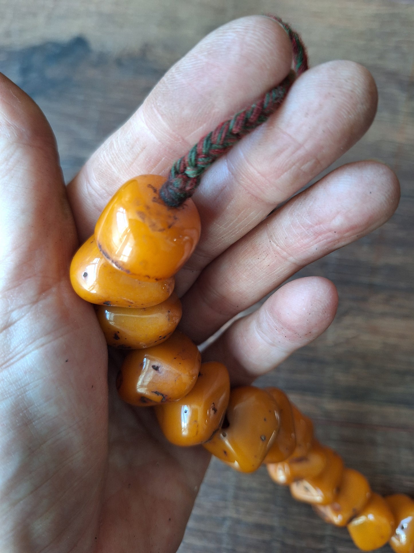 Vintage Nepalese copal beads strand #1