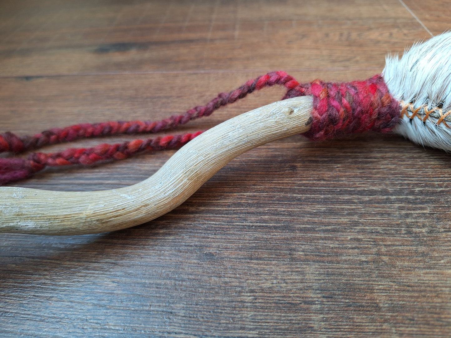 Horse hide and driftwood rattle