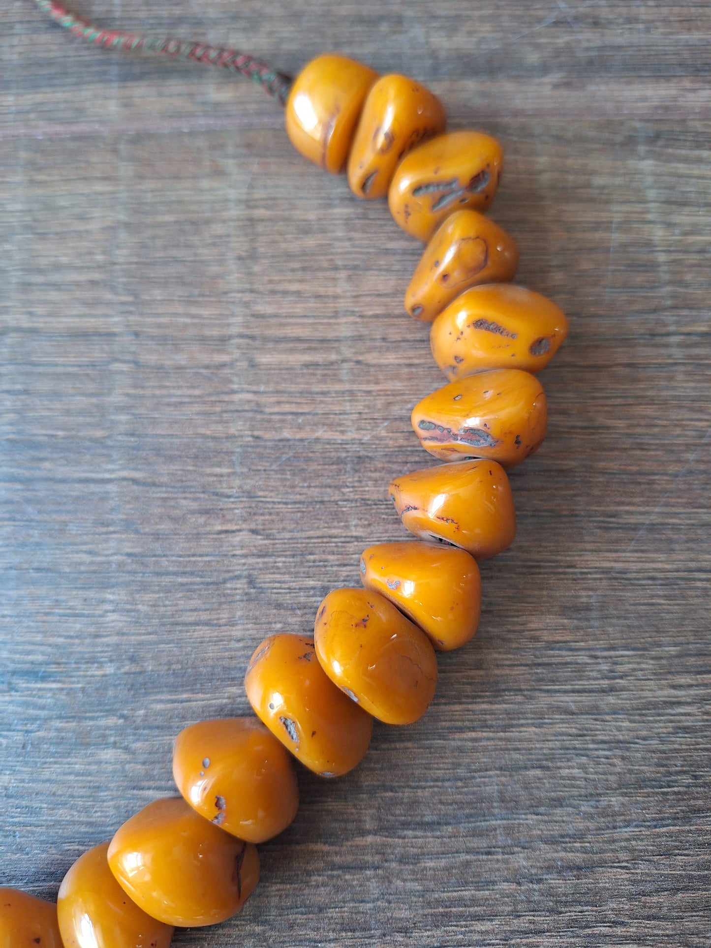 Vintage Nepalese copal beads strand #2