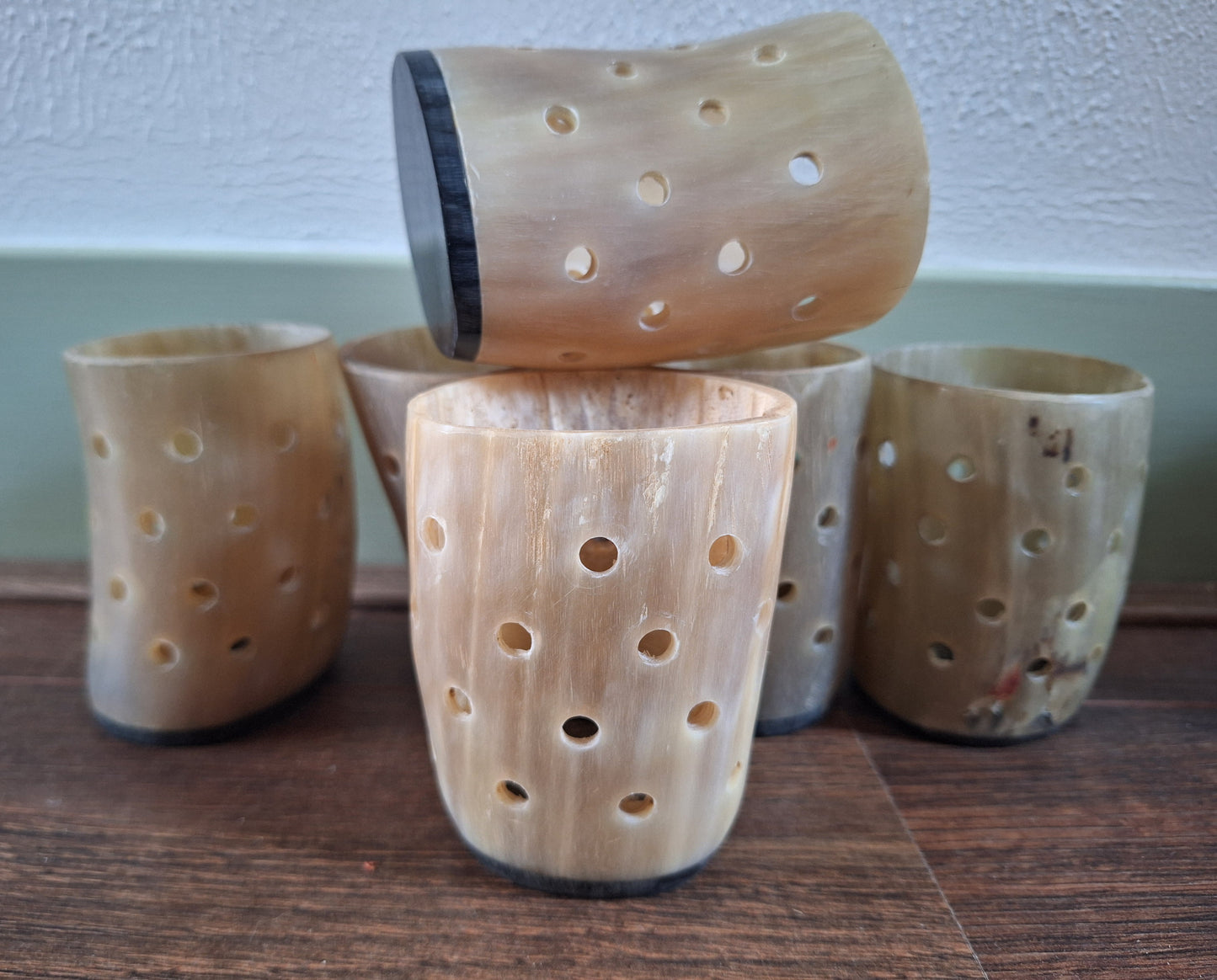Cow horn candle holders