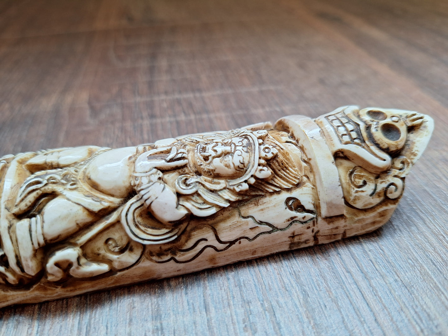 Vintage yak bone carving Vajrapani Krodha
