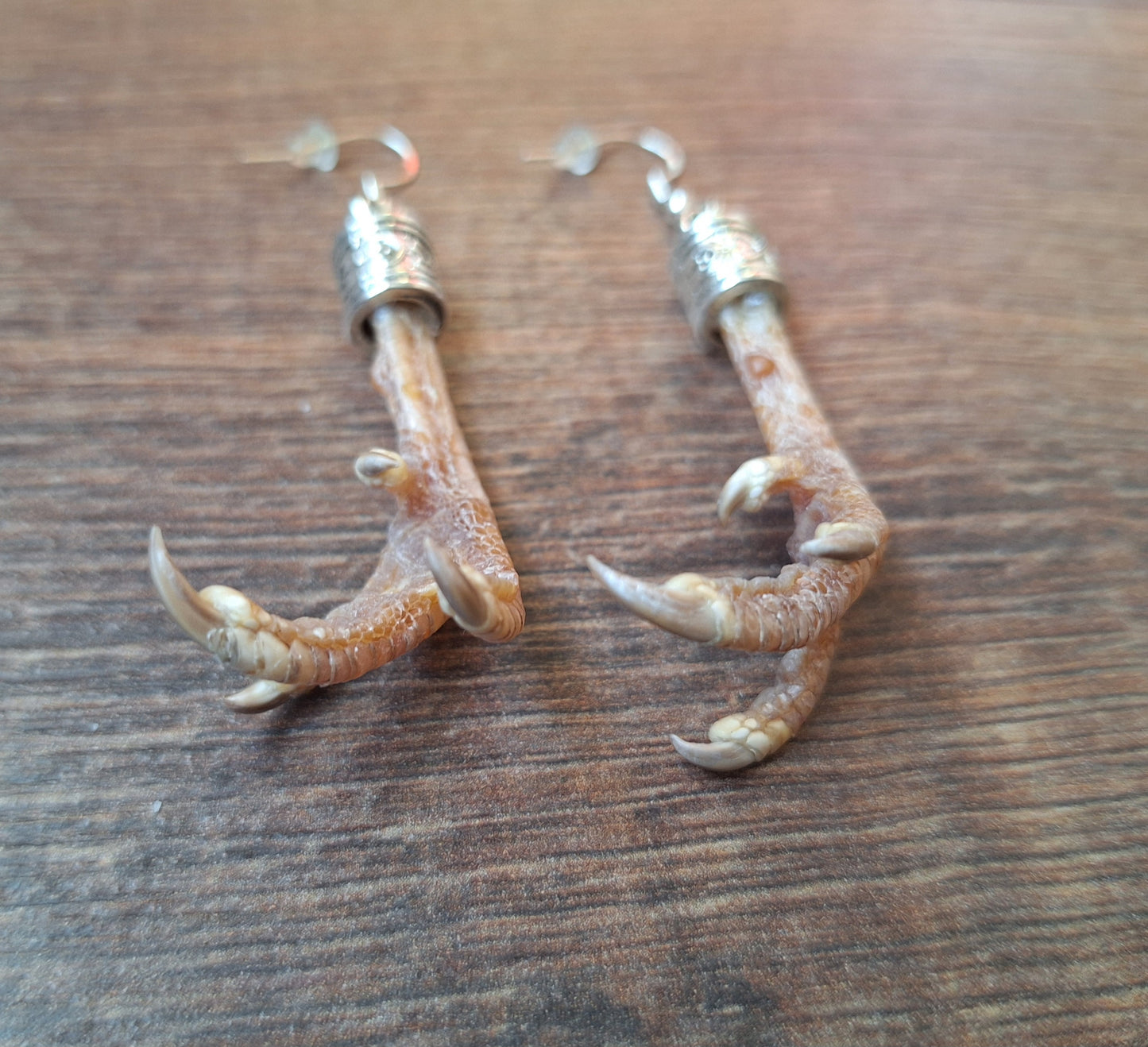 Partridge feet amulet earrings