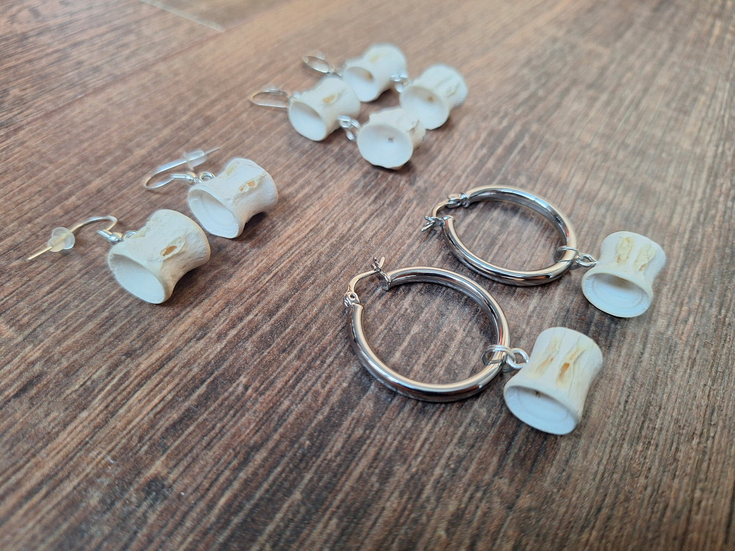 Shark vertebrae amulet earrings