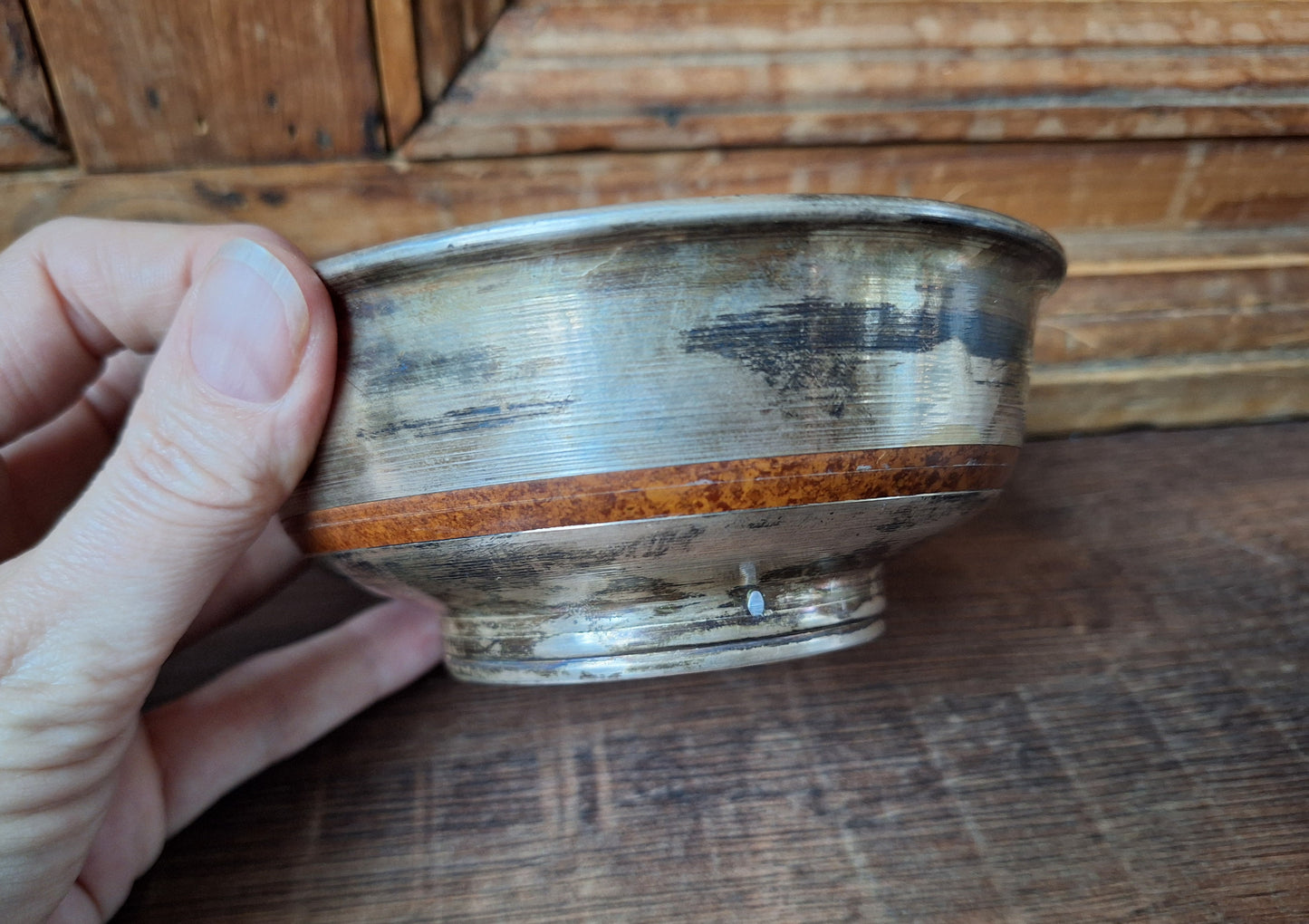 Vintage Mongolian silver offering bowl