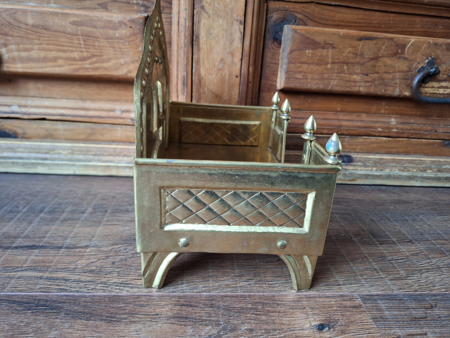 Vintage brass Singhasan home altar