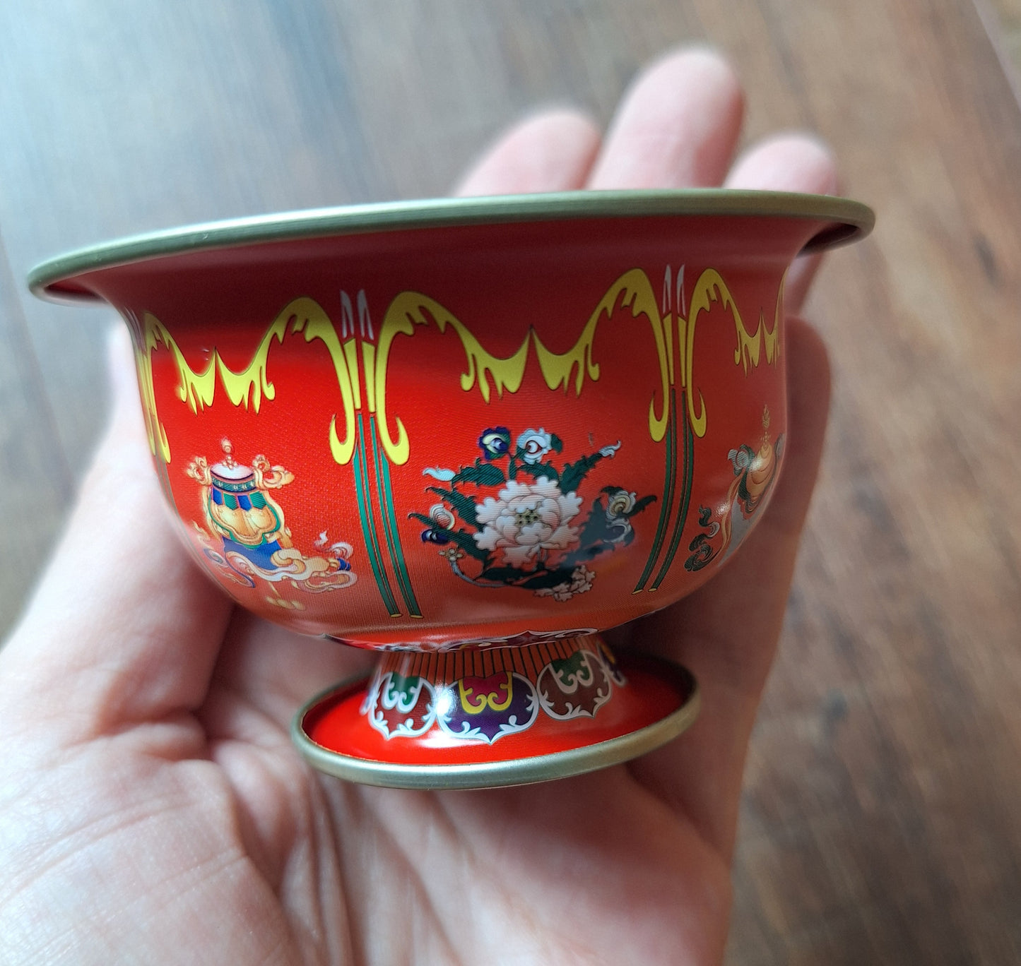 Aluminum offering bowl Eight Auspicious Symbols