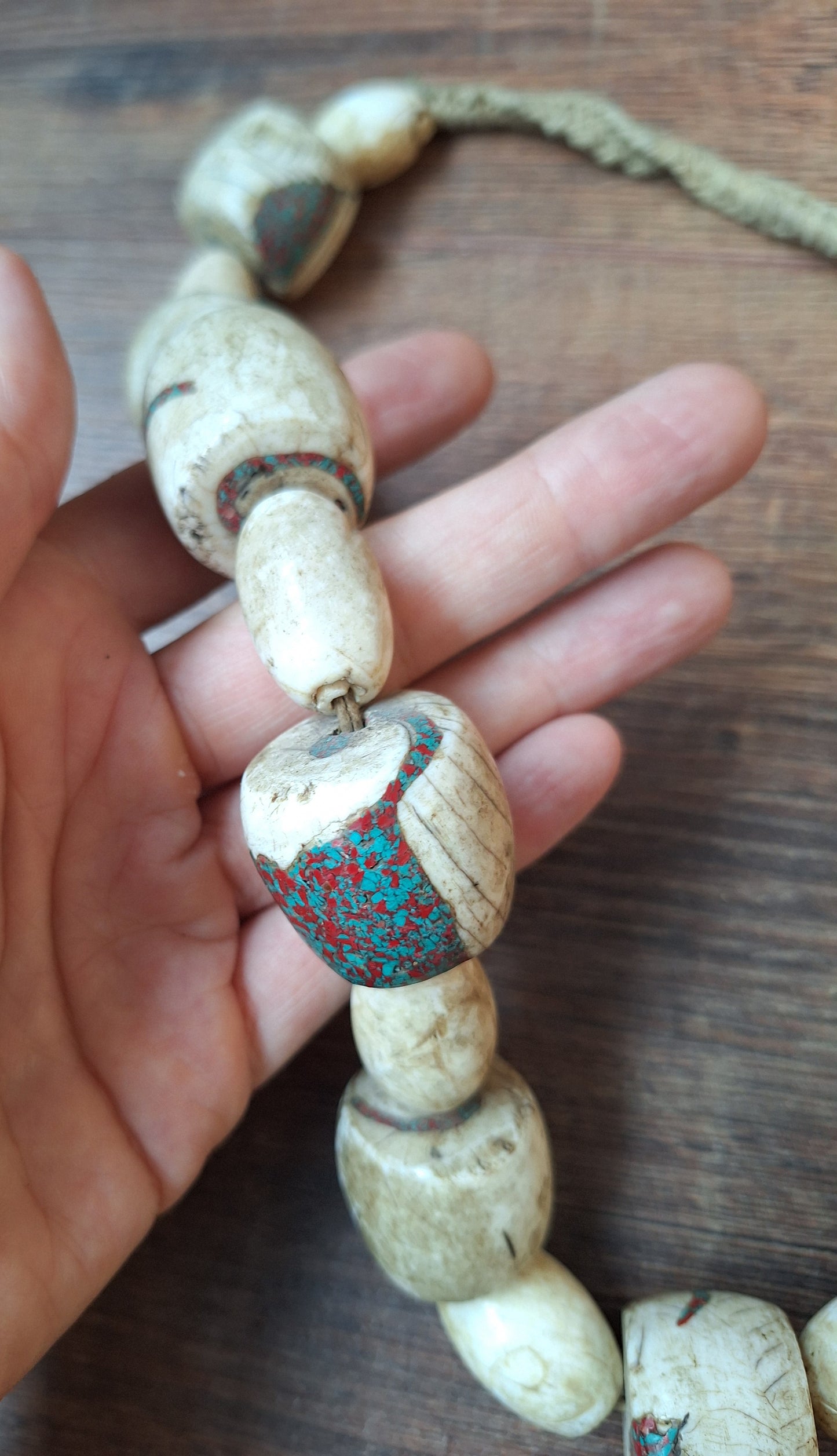 Old Nepalese conch shell necklace