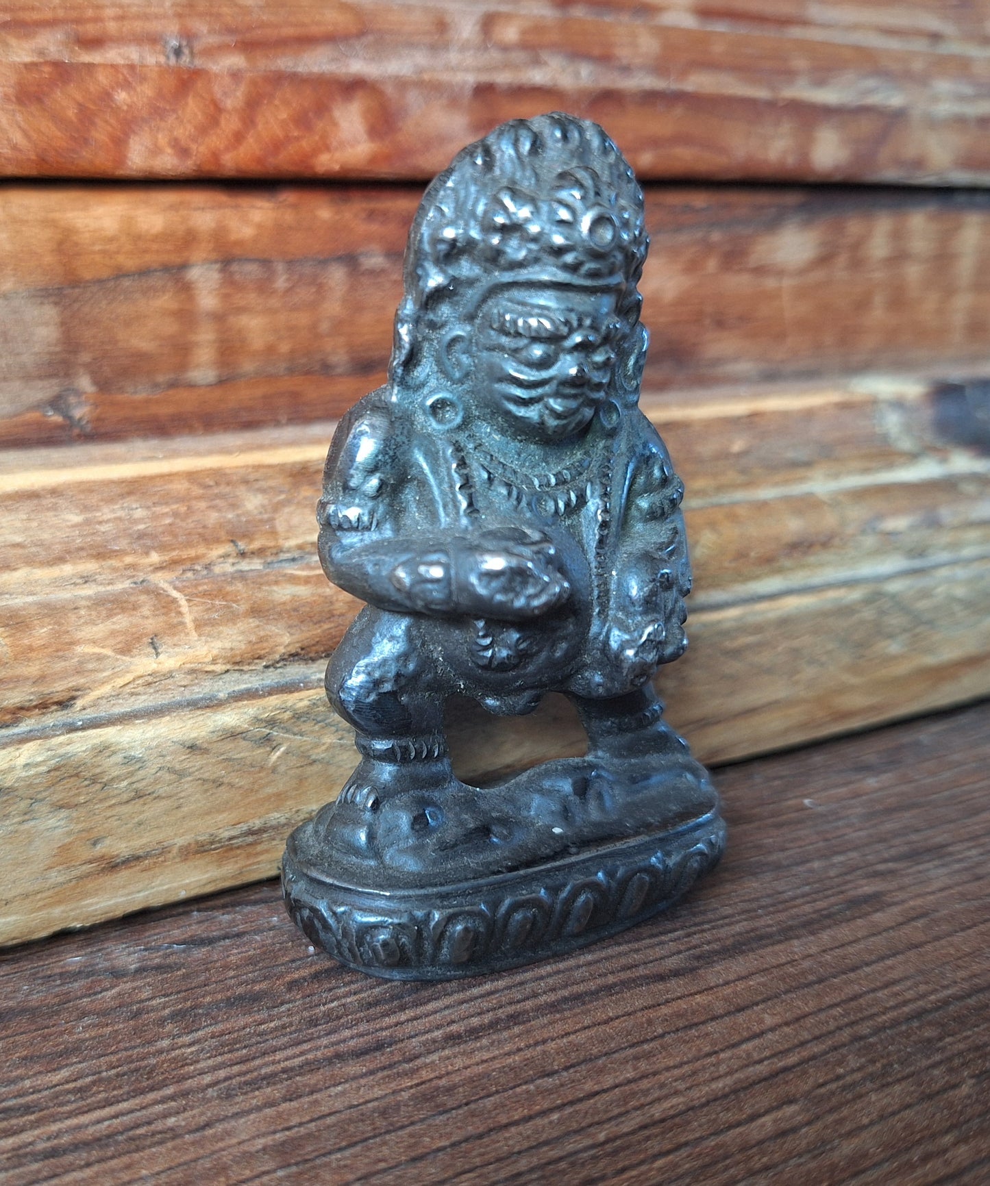Vintage cast iron Black Dzambala figurine
