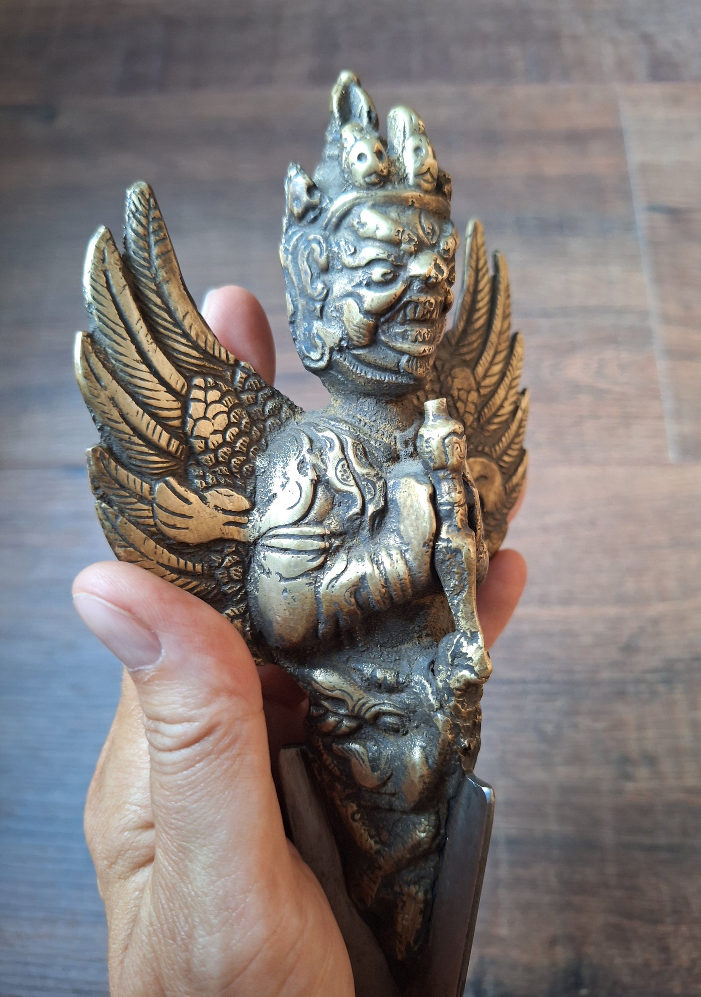 Vintage brass and iron Vajrakilaya phurba