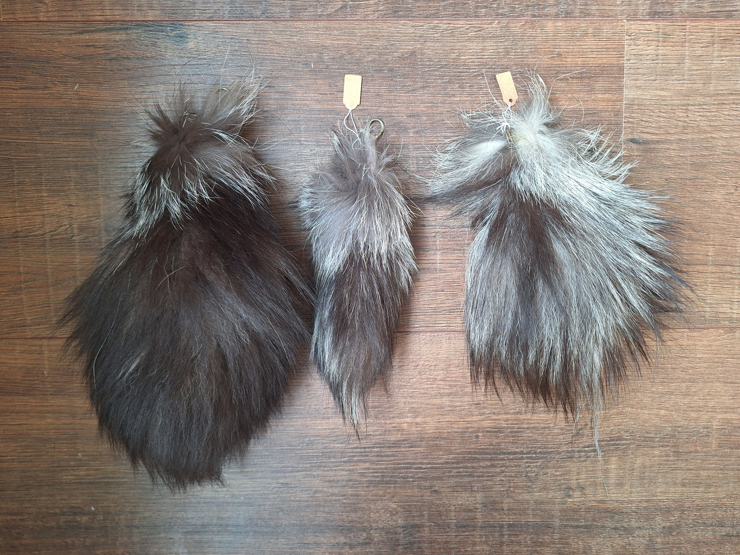 Silverfox tail tip keychains