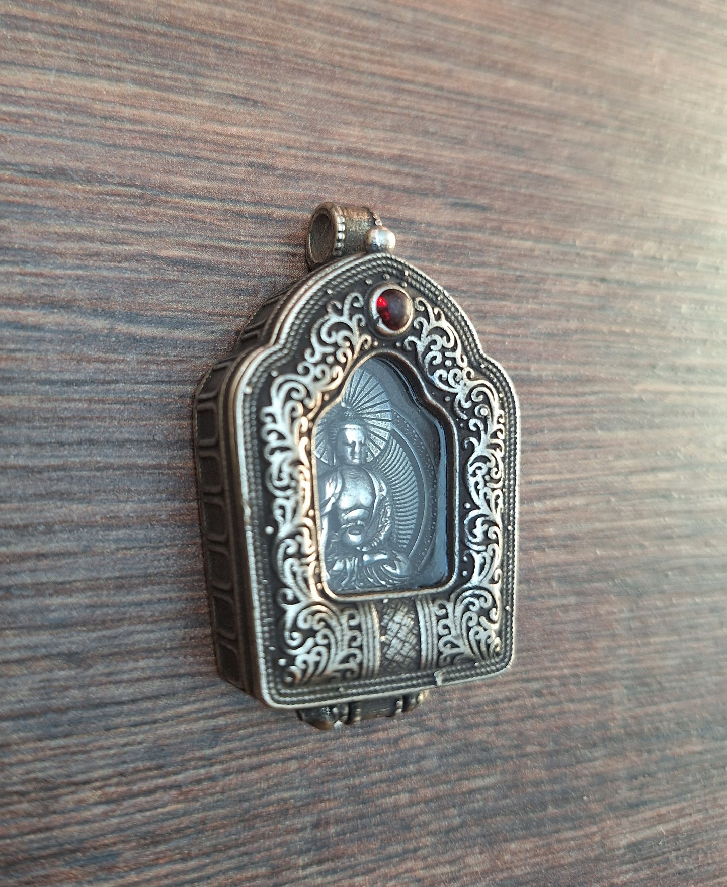 Vintage Tibetan silver gau pendant Shakyamuni Buddha