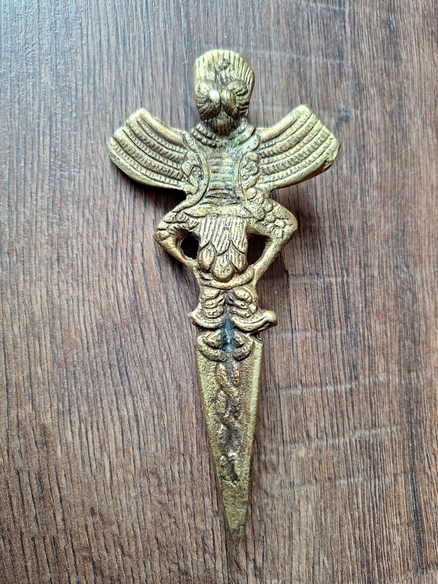 Vintage brass Garuda phurba #2