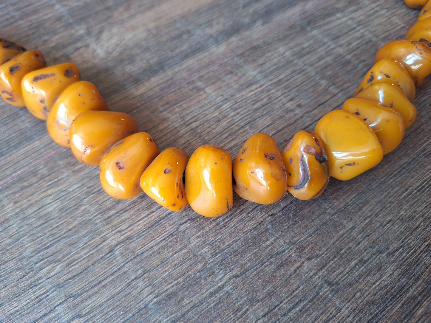 Vintage Nepalese copal beads strand #1