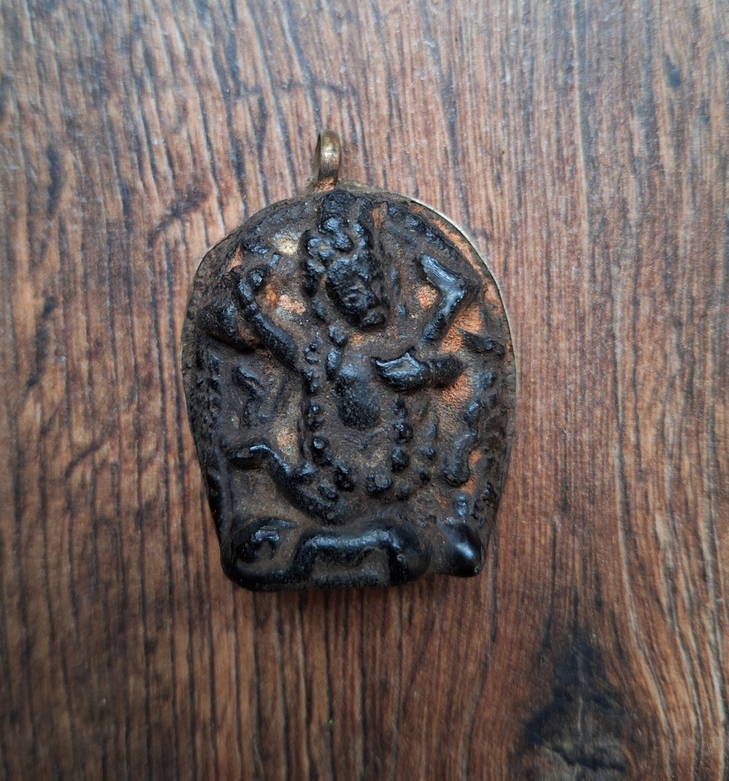 Vintage Nepalese glass pendant Mahakala