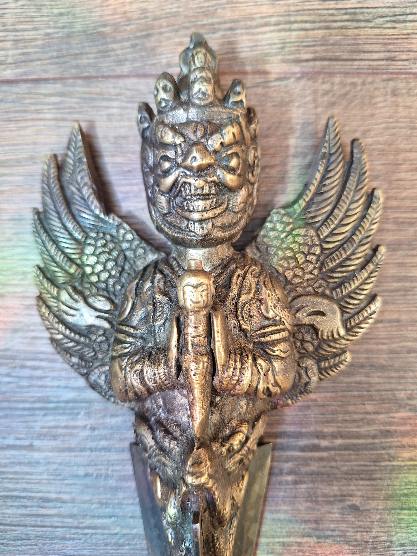 Vintage bronze and iron Vajrakilaya phurba