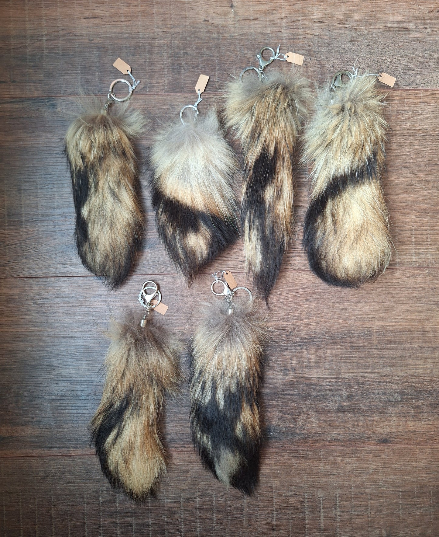 Fox tail tip keychains