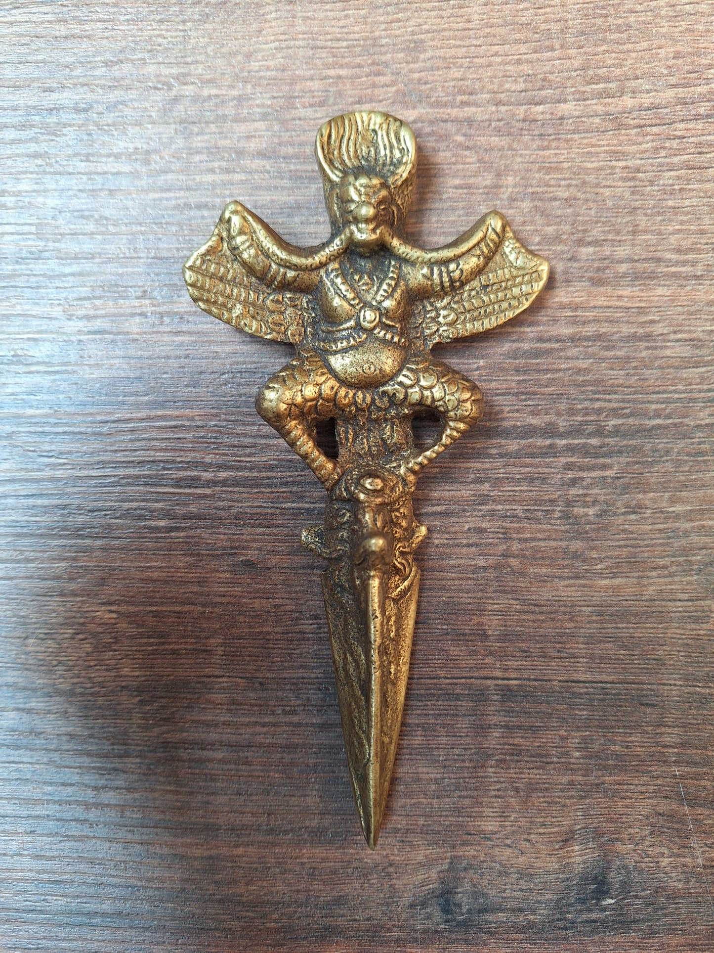 Vintage brass Garuda phurba #3