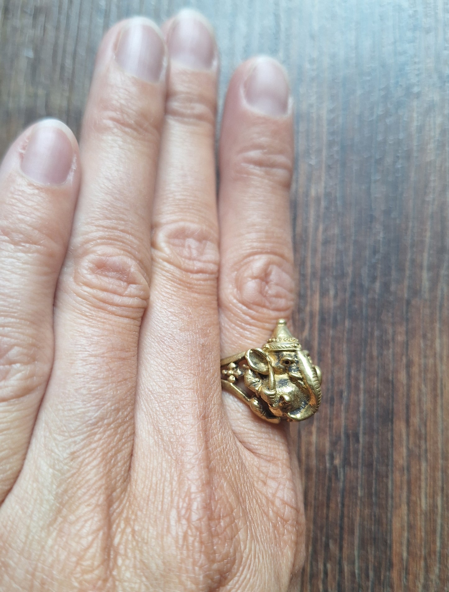 Brass ring Ganesha
