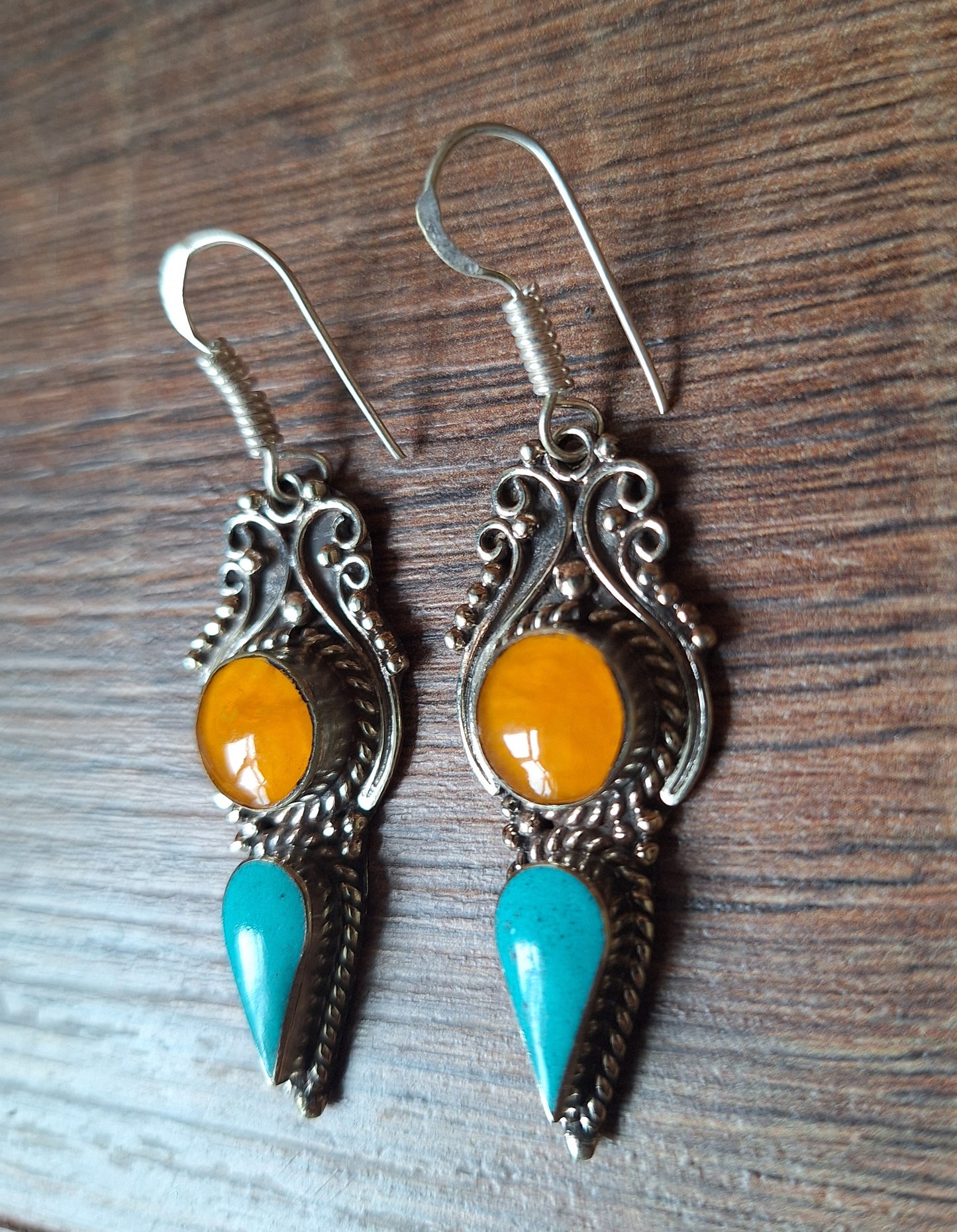 Tibetan silver earrings