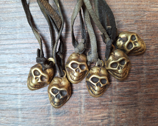 Vintage bronze pendant Skull